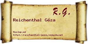 Reichenthal Géza névjegykártya